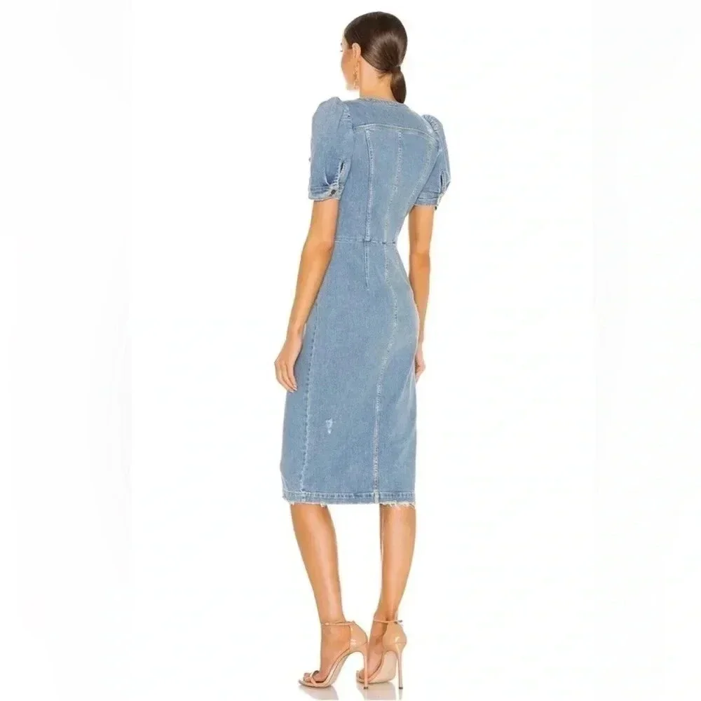 Retrofête Annie Dress Laguna Denim Distressed Dress Size XS - Picture 3 of 6